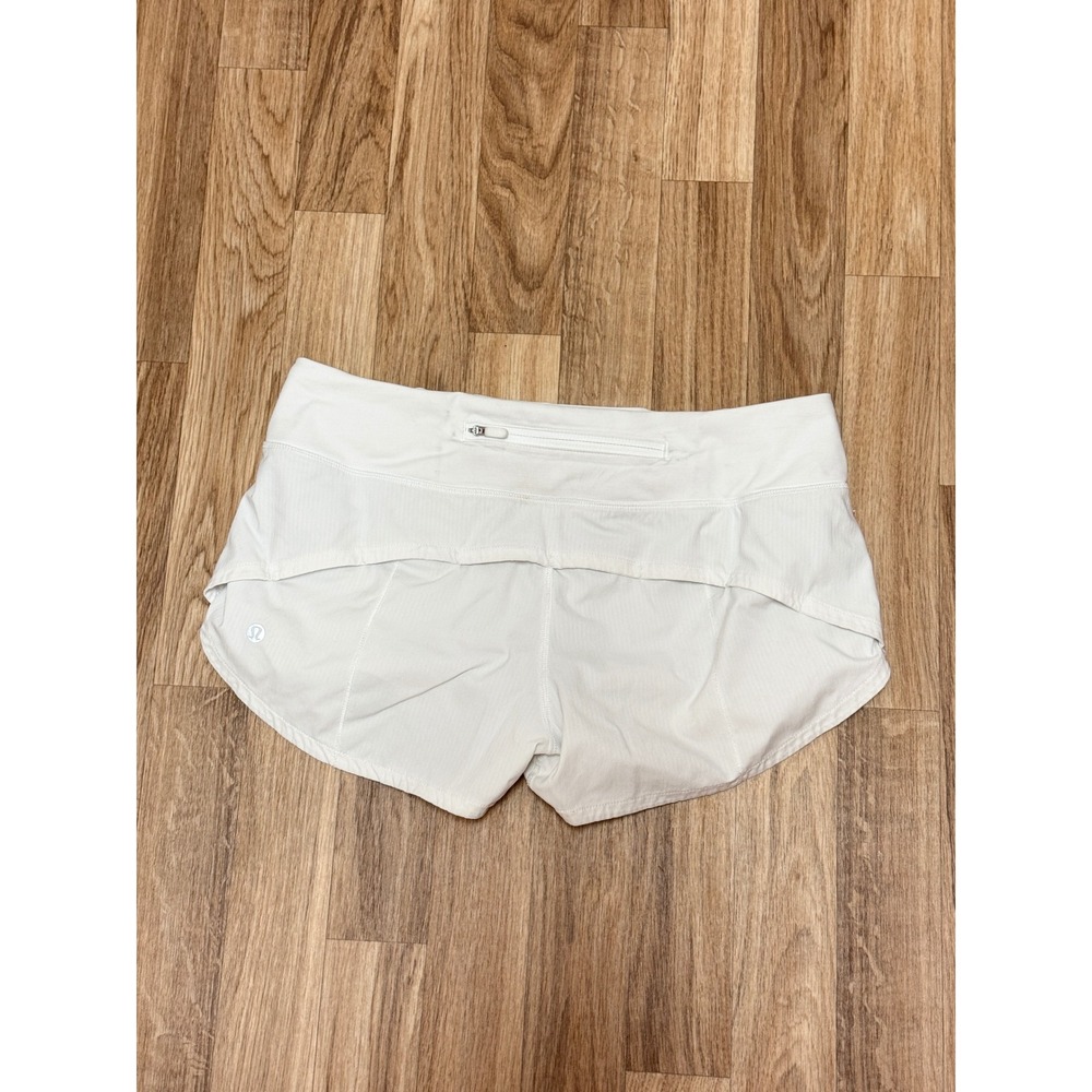 Lululemon Speed Up Low-Rise Lined Short 2.5 White Running Athletic Shorts Size 6 - Picture 5 of 8